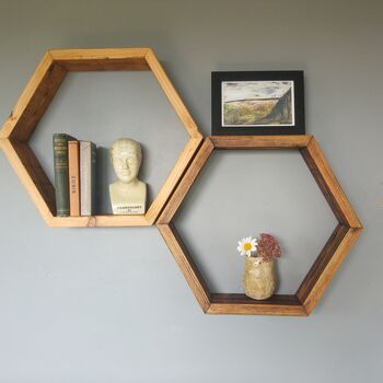 Hexagon Wooden Shelf, 3 of 9