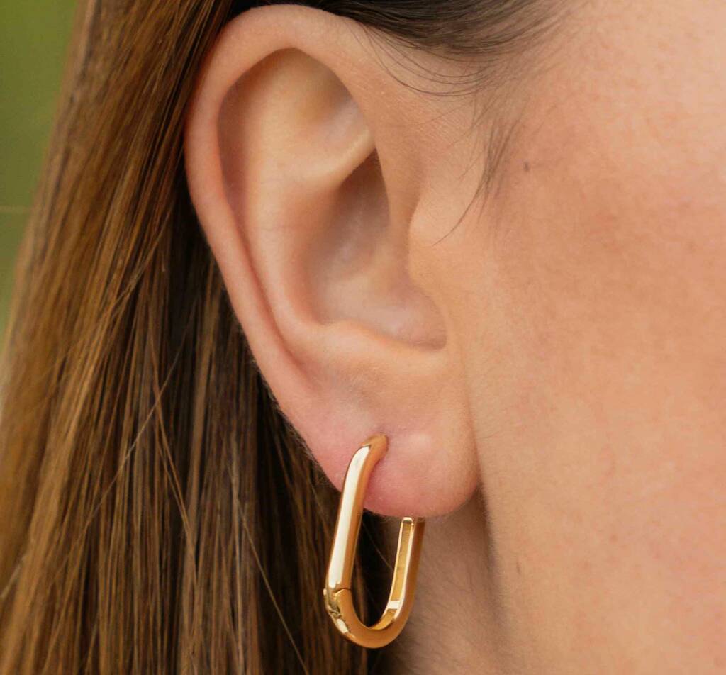 Olivia Oval Gold Hoops, 1 of 4