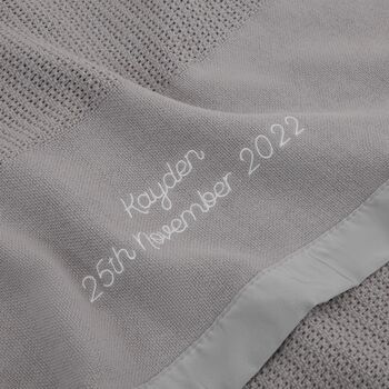 Personalised Grey Cellular Blanket, 3 of 5