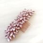 ‘Enya’ Pink Crystal Hair Comb, thumbnail 1 of 5