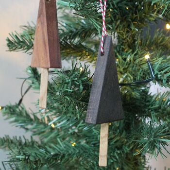 Wooden Scandi Christmas Tree Decoration, 4 of 7