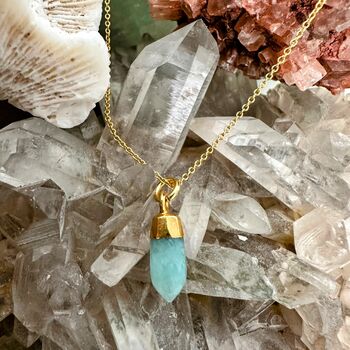 The 'En Pointe' Amazonite Gold Plated Necklace, 3 of 6