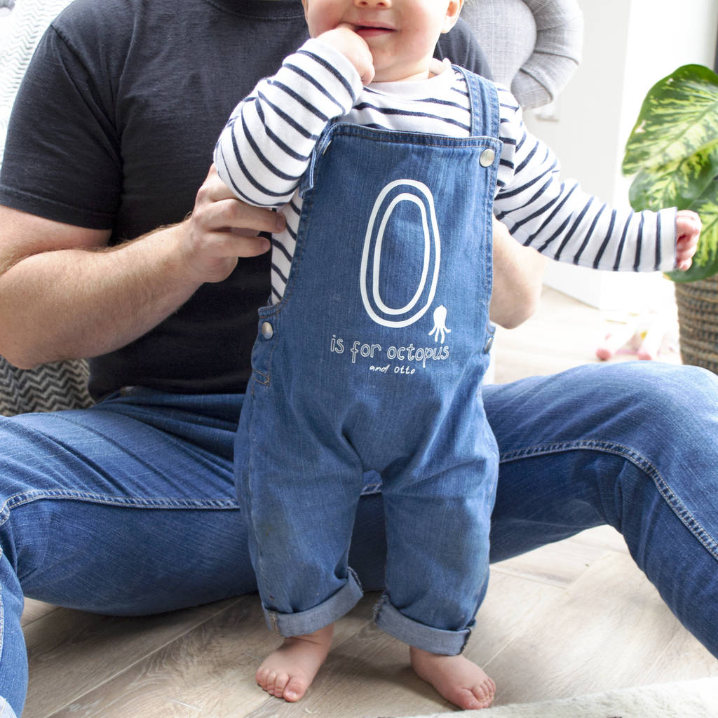 Organic Personalised Baby Dungarees, 1 of 6