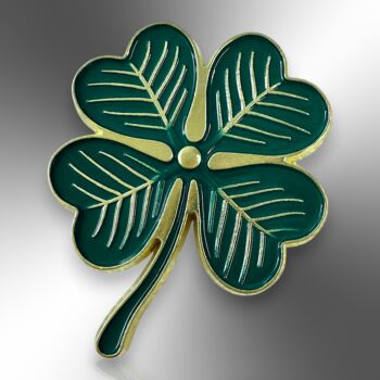 Lucky Four Leaf Clover Good Luck Enamel Pin, 4 of 9