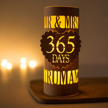 1st Anniversary 365 Days Personalised Lantern, 4 of 7