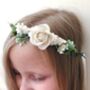 White Large Rose Flower Girl Crown, thumbnail 2 of 2