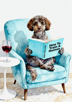 Your Own Dog Reading Book, 'How To Train A Human' Print, Customise Colours And Book Title, 10 of 12