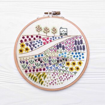 Flower Meadow Cottage Hand Embroidery Kit, 6 of 11