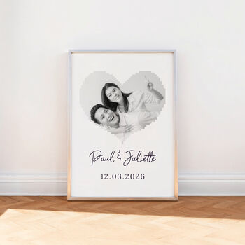 Personalised Heart Photo Print For Couples, 5 of 7