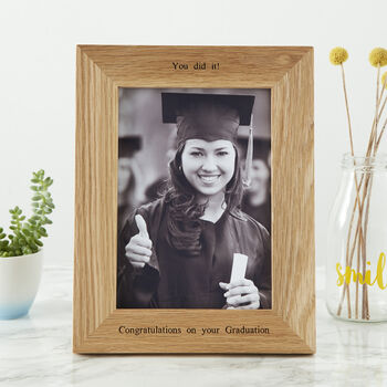 Personalised Solid Oak Picture Frame With Photo Print, 5 of 7