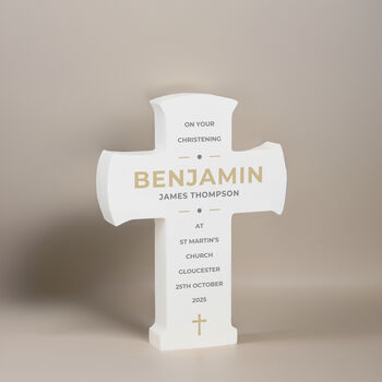 Personalised Wooden Cross Ornament, 2 of 10