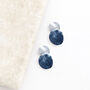 Hammered Textured Two Tone Blue Double Disc Earrings, thumbnail 2 of 3