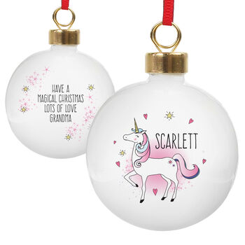 Personalised Unicorn Bauble, 2 of 3