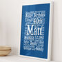 Personalised 40th Birthday Word Art Gift, thumbnail 1 of 10