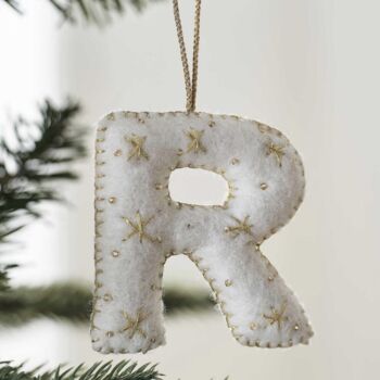 Alphabet Embroidered Felt Decoration, 4 of 7