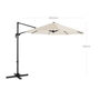 Beige Rotation Large Outdoor Garden Patio Parasol, thumbnail 6 of 7