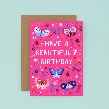 Any Age Butterfly Birthday Card, Girls Age Birthday Card, Ladybirds, 6 of 8