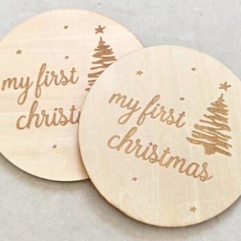 My First Christmas Gift Baby Gift Wooden Plaque, 4 of 4