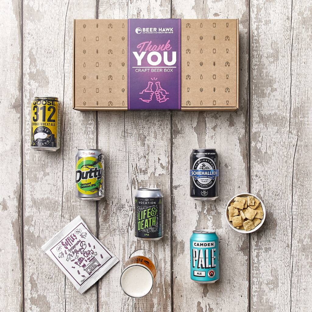 thank you craft beer gift box by beer hawk