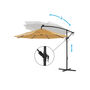 Taupe Garden Patio Parasol Umbrella With LED Lights, thumbnail 5 of 6