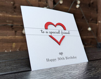 Personalised 30th Birthday Card For Friend – Special Elegant Keepsake – Handmade Gift For Friend, Milestone Greeting Card, 3 of 4