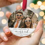 Personalised First Christmas Married Photo Ornament, thumbnail 1 of 8