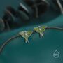 Lunar Moth Enamel Screw Back Earrings In Sterling Silver, thumbnail 2 of 12