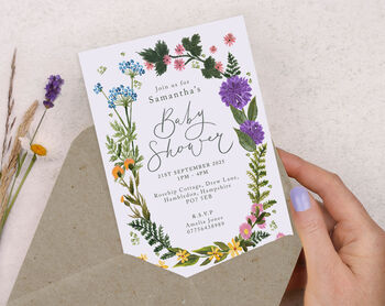 Personalised Printed A6 Floral Baby Shower Invitation, 3 of 3
