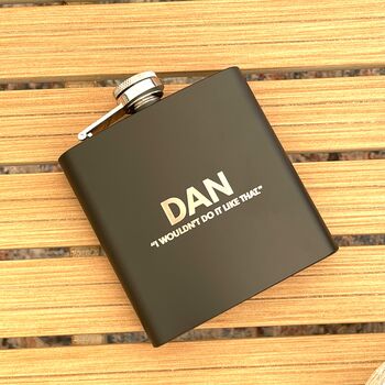 Personalised Stainless Steel Hip Flask, 8 of 8