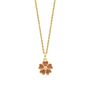 Gold Plated Sterling Silver Guilloche Flower Necklace, thumbnail 2 of 5