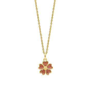 Gold Plated Sterling Silver Guilloche Flower Necklace, 2 of 5