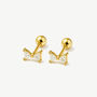 Gold Or Silver Women's Dainty Bow Stud Earrings With Screw Back, thumbnail 2 of 6
