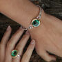 Large Round Emerald Reef Adjustable Ring, thumbnail 5 of 10