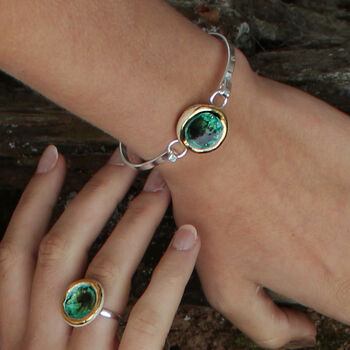 Large Round Emerald Reef Adjustable Ring, 5 of 10