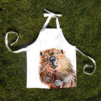 Inky Beaver Canvas Child's Apron, 4 of 5