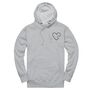 Personalised Puzzle Heart Piece Unisex Hoodie With Initial On Sleeve, thumbnail 10 of 12