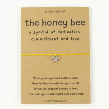 The Honey Bee Spirit Animal Charm Wish Bracelet, 3 of 4