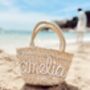 Girls Personalised Straw Beach Bag, thumbnail 1 of 2