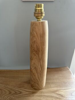 Hand Turned Ash Wooden Table Or Bedside Lamp Base, 2 of 3