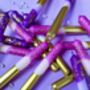 Purple And Gold Glitter Christmas Candles 'Gilded Plums', thumbnail 3 of 4