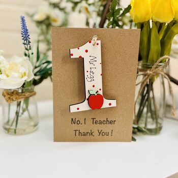 Personalised Teacher's No. One Thank You Card Keepsake, 5 of 5