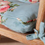 Set Of Two Duck Egg Blue Floral Seat Pads, thumbnail 6 of 7