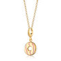 18ct Gold Party Ring Biscuit Charm Necklace With Pink Enamel, thumbnail 2 of 6
