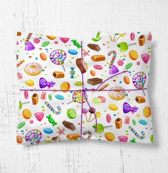 Candy Sweets Gift Wrapping Paper Roll Or Folded, 3 of 3