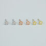 Sterling Silver Tiny Crystal Detail Flower Stud Earrings, thumbnail 3 of 5
