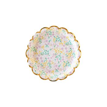 Ditsy Floral Round Scallop Small Plate Set Of Eight, 2 of 2