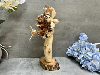 Handmade Carved Bumblebee Sculpture Ornament, 5 of 10