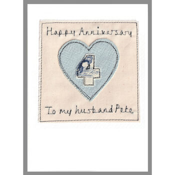 Personalised Heart Wedding Anniversary Card For Him, 7 of 9