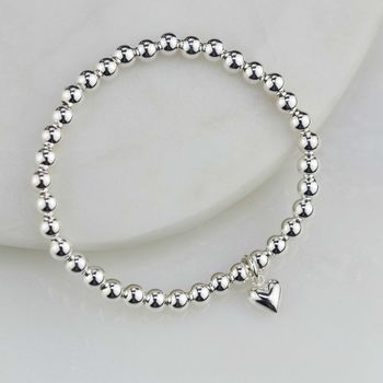 Children's Beaded Bracelet With Silver Heart Charm, 3 of 4