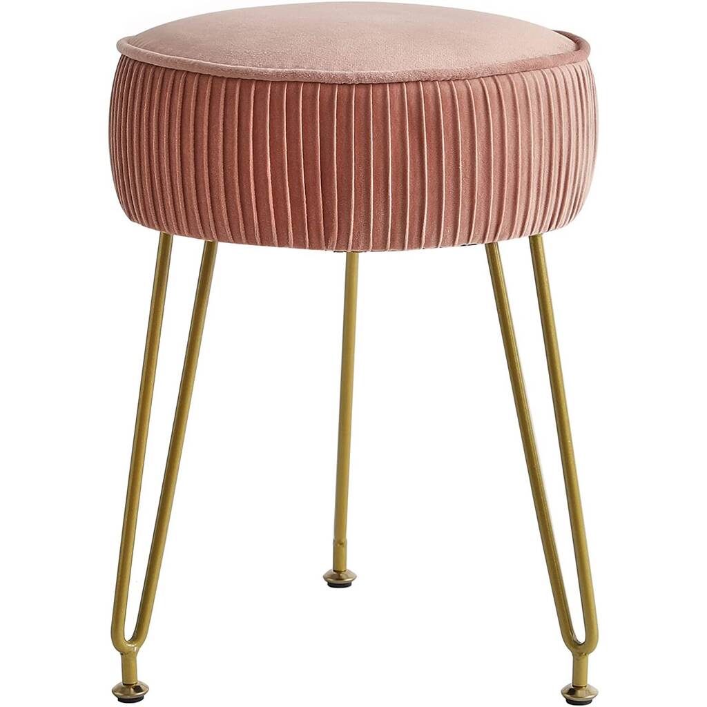 Velvet Round Footrest Stool Ottoman Vanity Stool Seat By Momentum
